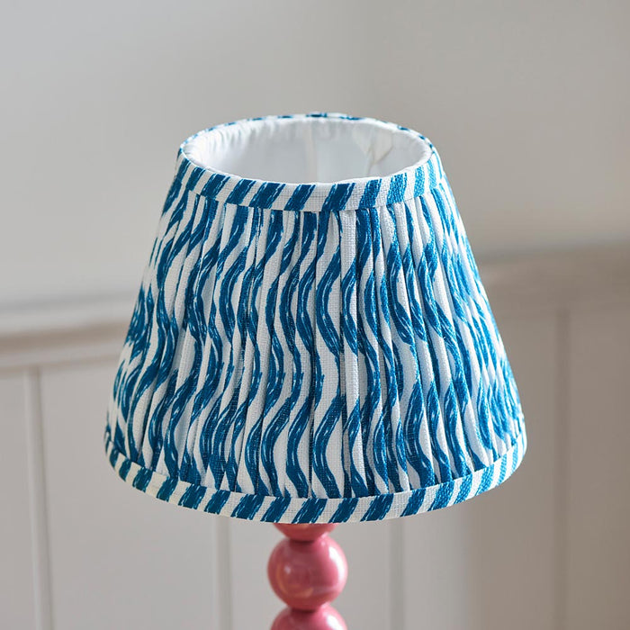 Higgledy And Ripple 20cm Marlin Blue Shade Table Lamp With Gloss Pink Clay Base