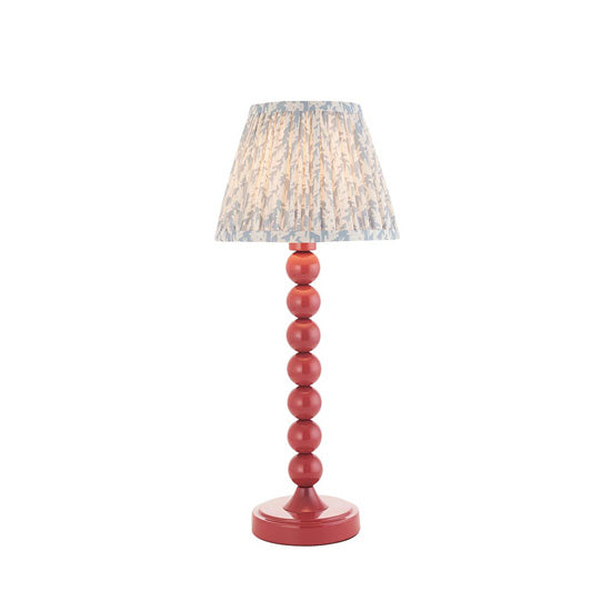 Higgledy And Leaf 20cm Shell Bay Blue Shade Table Lamp With High Gloss Pink Clay Base