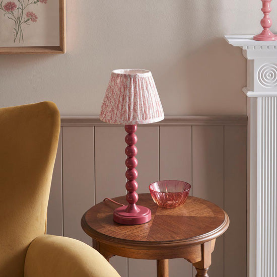 Higgledy And Leaf 20cm Peachy Keen Shade Table Lamp With High Gloss Pink Clay Base