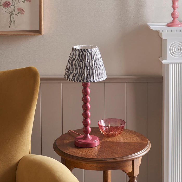 Higgledy And Ripple 20cm Pearl Grey Shade Table Lamp With Gloss Pink Clay Base