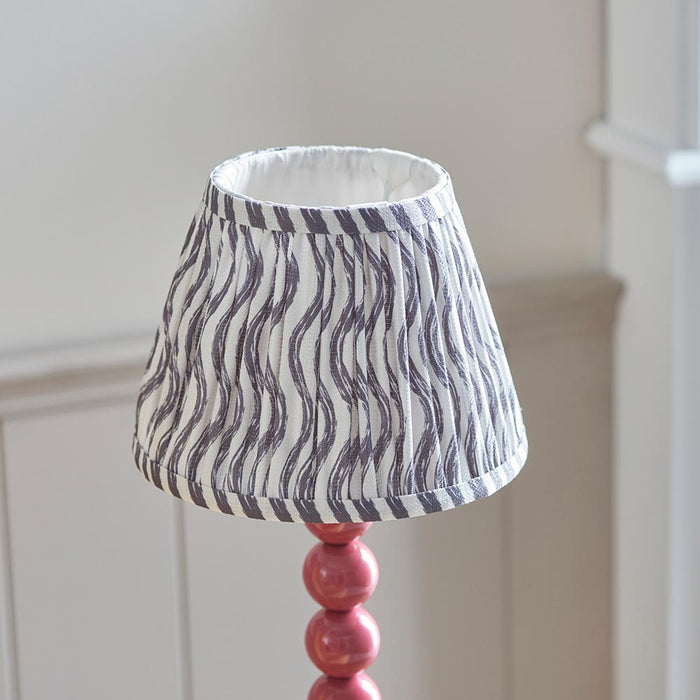 Higgledy And Ripple 20cm Pearl Grey Shade Table Lamp With Gloss Pink Clay Base