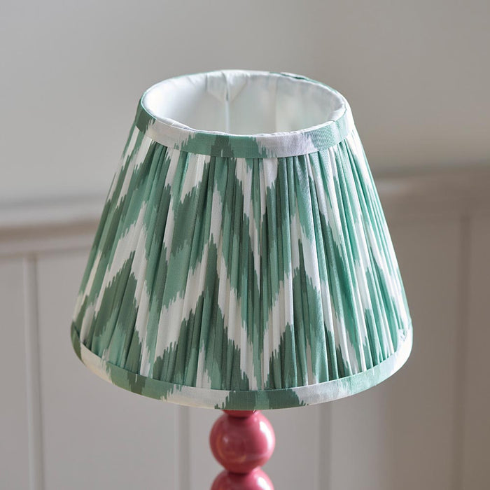 Higgledy And Zigzag 20cm Cotswold Green Shade Table Lamp With Gloss Pink Clay Base
