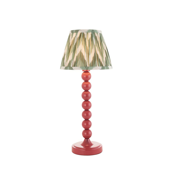 Higgledy And Zigzag 20cm Cotswold Green Shade Table Lamp With Gloss Pink Clay Base