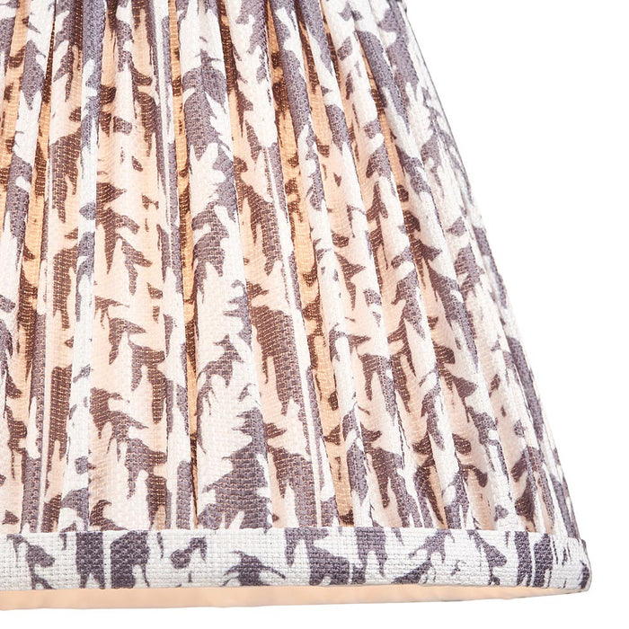 Santiago And Leaf 20cm Pearl Grey Shade Table Lamp In Brushed Aged Brass