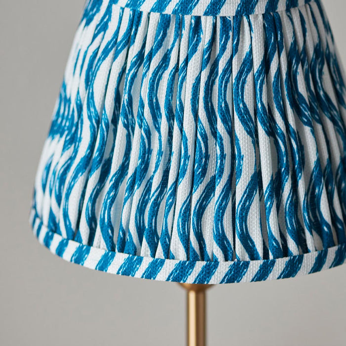 Santiago And Ripple 20cm Marlin Blue Shade Table Lamp In Brushed Aged Brass