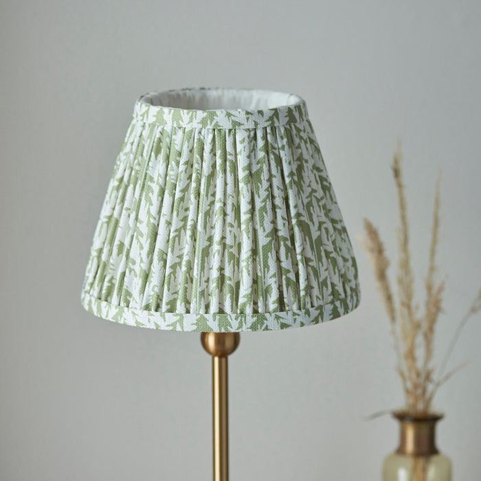 Santiago And Leaf 20cm Herb Garden Green Shade Table Lamp In Brushed Aged Brass