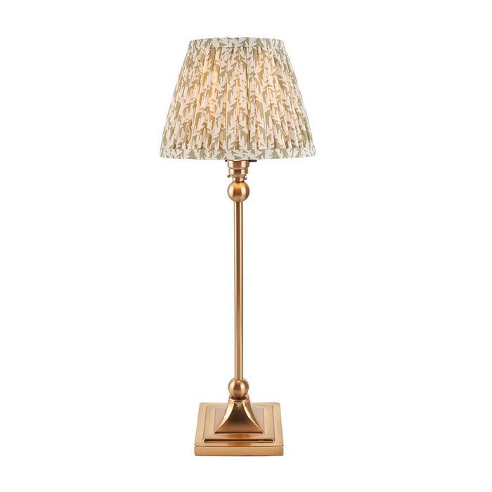 Santiago And Leaf 20cm Herb Garden Green Shade Table Lamp In Brushed Aged Brass
