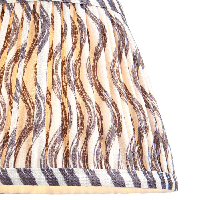 Santiago And Ripple 20cm Pearl Grey Shade Table Lamp In Brushed Aged Brass