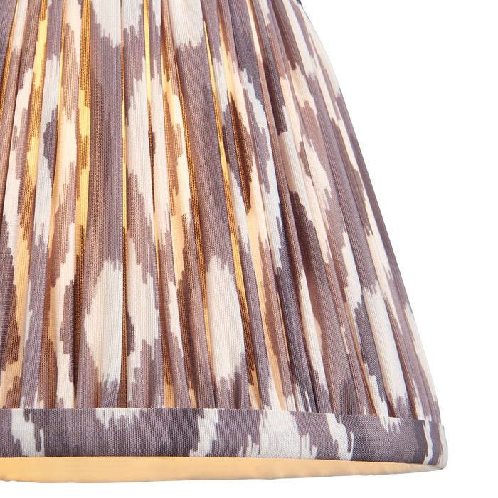 Santiago And Ikat 20cm Peral Grey Shade Table Lamp In Brushed Aged Brass