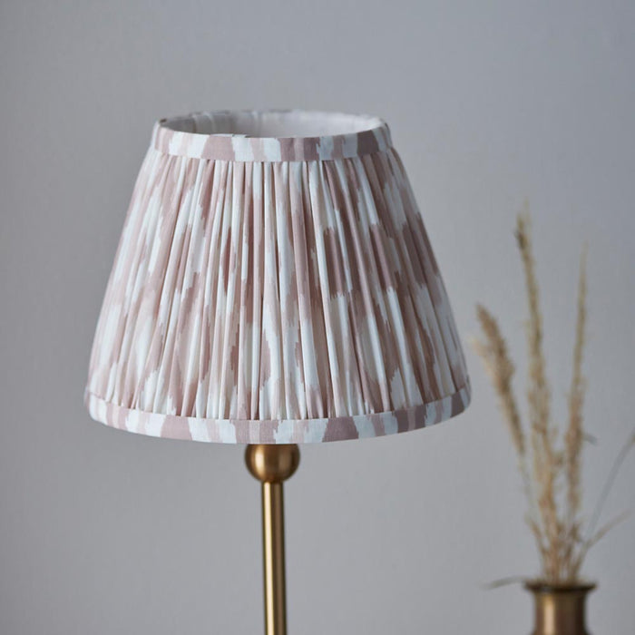 Santiago And Ikat 20cm Neutral Shade Table Lamp In Brushed Aged Brass