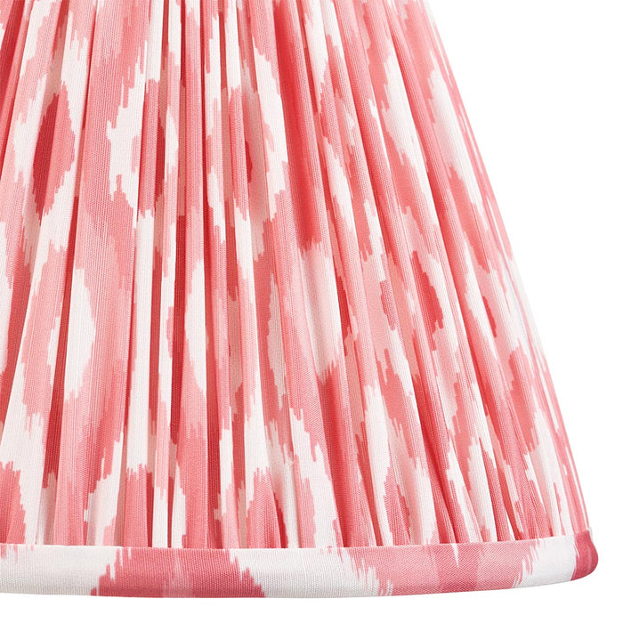 Myrtle And Ikat 25cm Coral Pink Shade Table Lamp With Gloss Almond White Base
