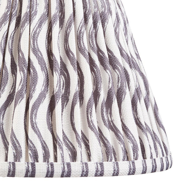 Myrtle And Ripple 25cm Pearl Grey Shade Table Lamp With Gloss Almond White Base