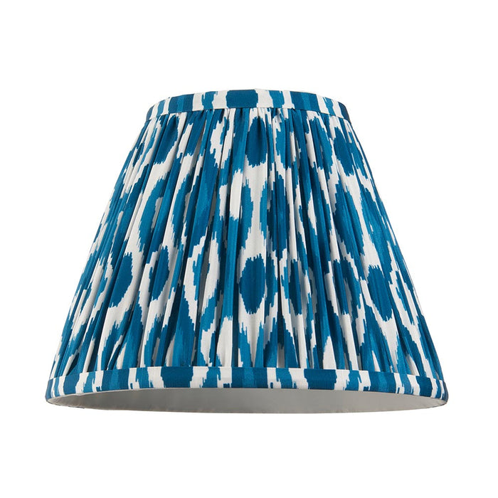 Myrtle And Ikat 25cm Marlin Blue Shade Table Lamp With Gloss Almond White Base