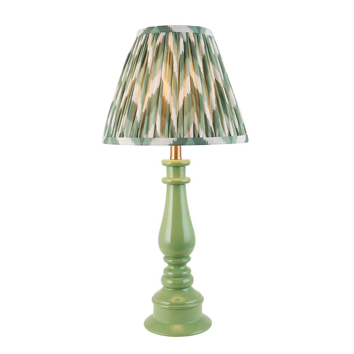 Myrtle And Zigzag 25cm Cotswold Green Shade Table Lamp With Gloss Cotswold Green Base