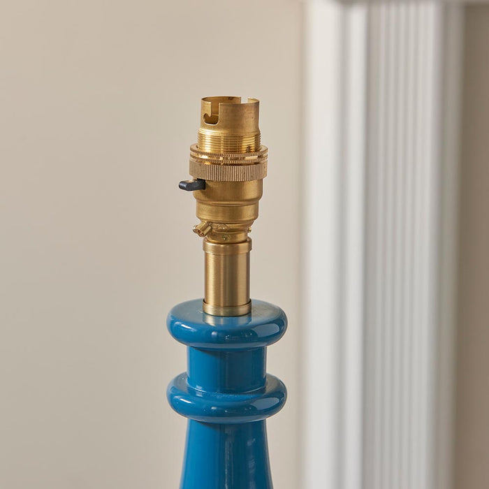 Myrtle And Ripple 25cm Marin Blue Shade Table Lamp With Gloss Marlin Blue Base