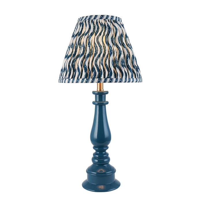 Myrtle And Ripple 25cm Marin Blue Shade Table Lamp With Gloss Marlin Blue Base