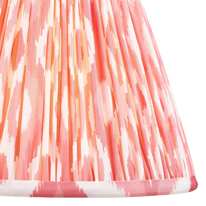 Myrtle And Ikat 25cm Coral Pink Shade Table Lamp With Gloss Marlin Blue Base