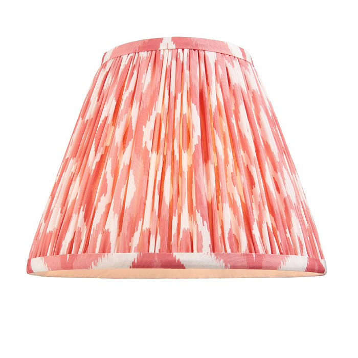 Myrtle And Ikat 25cm Coral Pink Shade Table Lamp With Gloss Marlin Blue Base