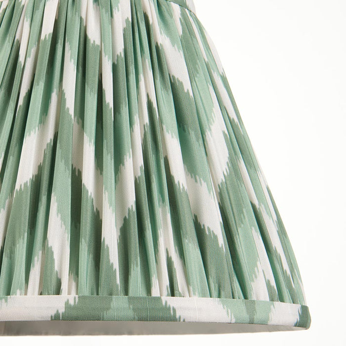 Myrtle And Zigzag 25cm Cotswold Green Shade Table Lamp With Gloss Marlin Blue Base