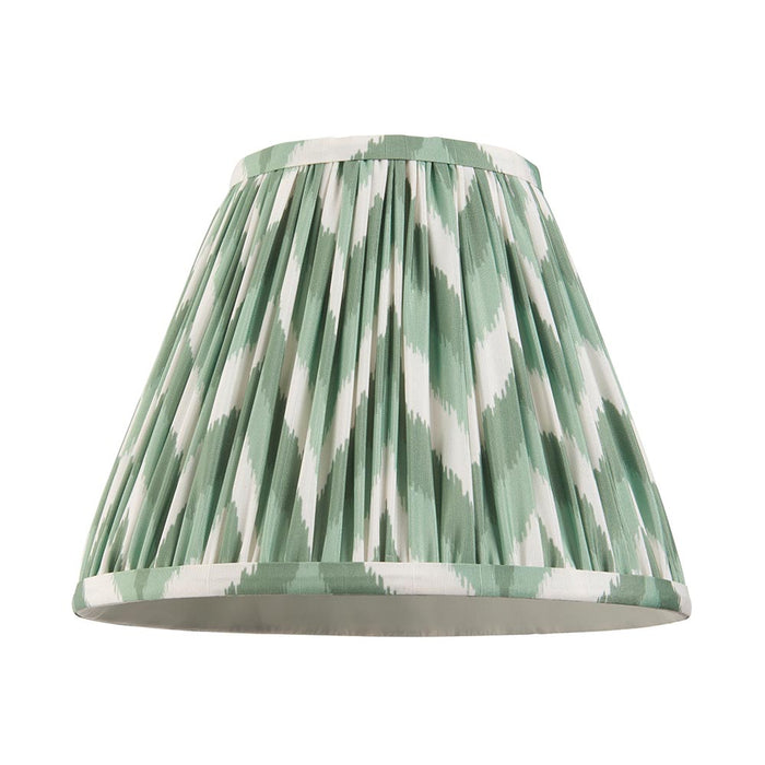 Myrtle And Zigzag 25cm Cotswold Green Shade Table Lamp With Gloss Marlin Blue Base