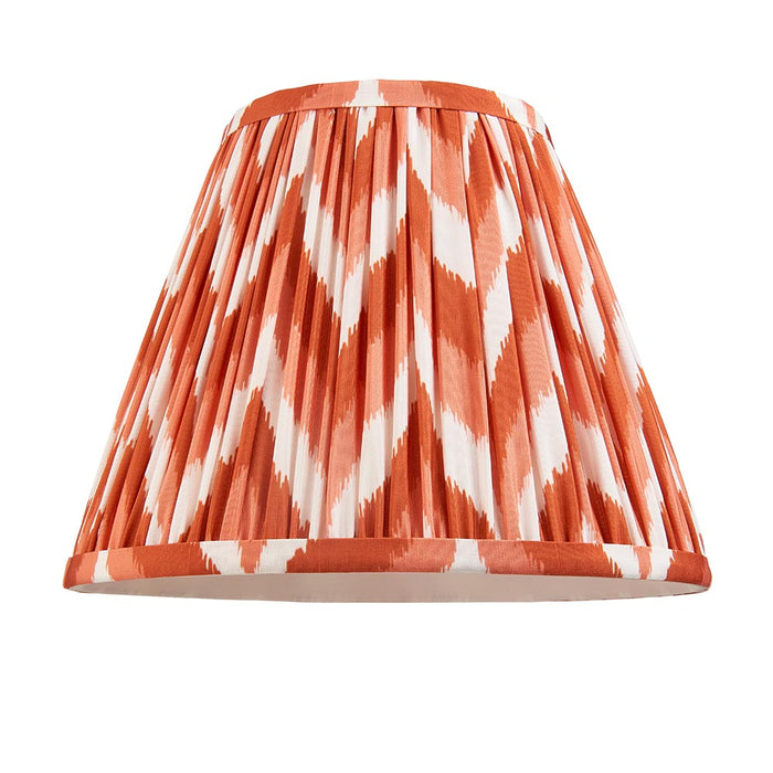 Myrtle And Zigzag 25cm Apricot Orange Shade Table Lamp With Gloss Marlin Blue Base