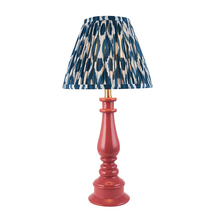 Myrtle And Ikat 25cm Marlin Blue Shade Table Lamp With Gloss Pink Clay Base