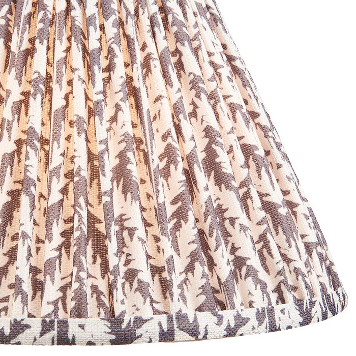 Layered Leaf And Leaf 30cm Pearl Grey Shade Table Lamp With Round Ivory Ceramic Base