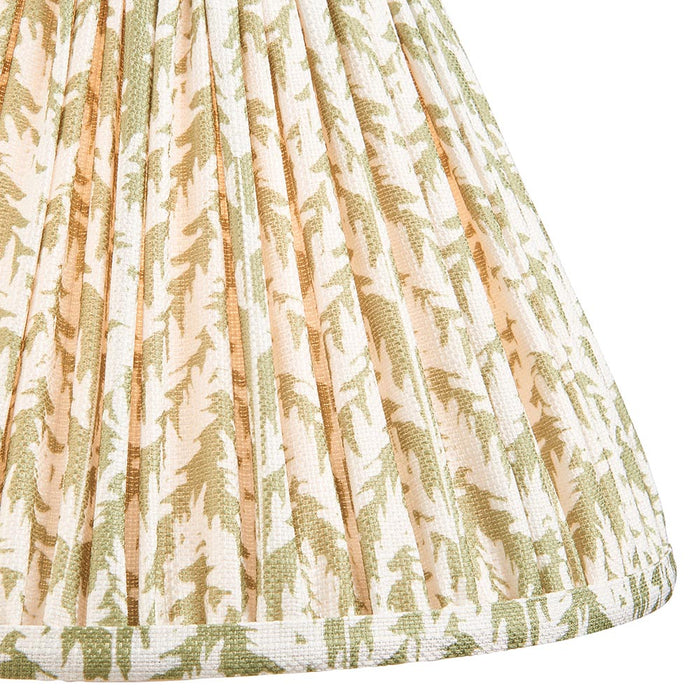 Layered Leaf And Leaf 30cm Herb Garden Green Shade Table Lamp With Round Ivory Ceramic Base