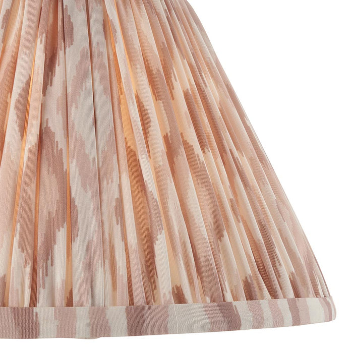 Layered Leaf And Ikat 30cm Neutral Shade Table Lamp With Ivory Ceramic Base