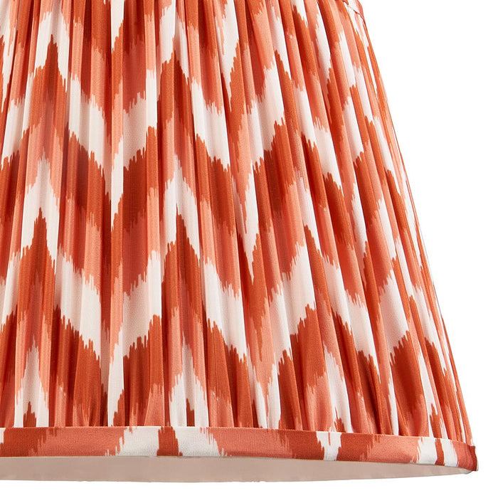 Layered Leaf And Zigzag 35cm Apricot Orange Shade Table Lamp With Round Ivory Ceramic Base