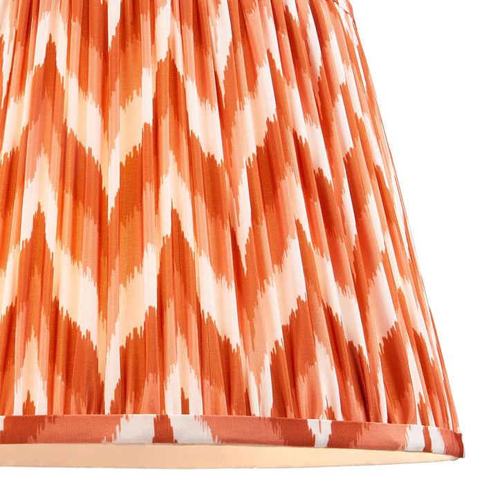Layered Leaf And Zigzag 35cm Apricot Orange Shade Table Lamp With Ivory Ceramic Base