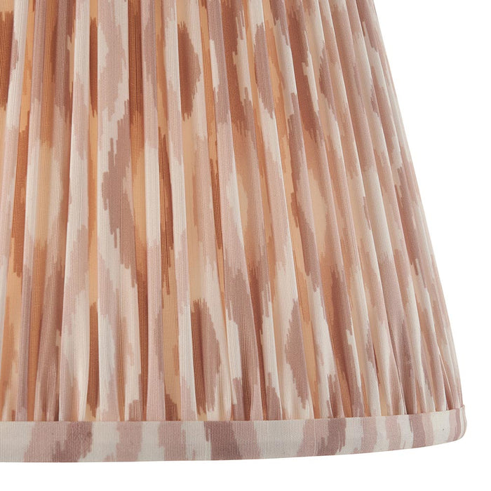 Layered Leaf And Ikat 35cm Neutral Shade Table Lamp With Ivory Ceramic Base