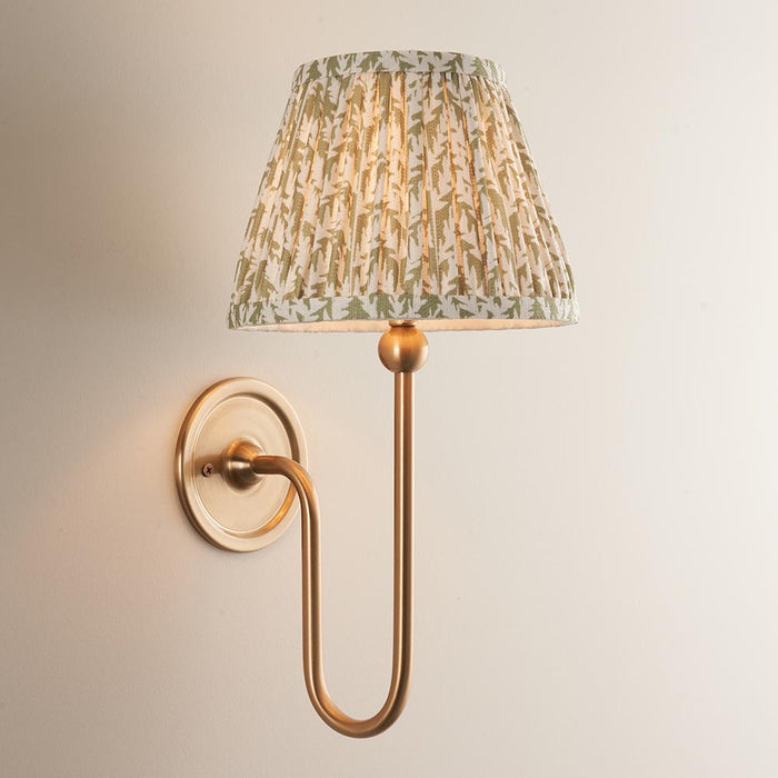 Santiago And Leaf 20cm Herb Garden Green Shade Wall Light In Brushed Aged Brass