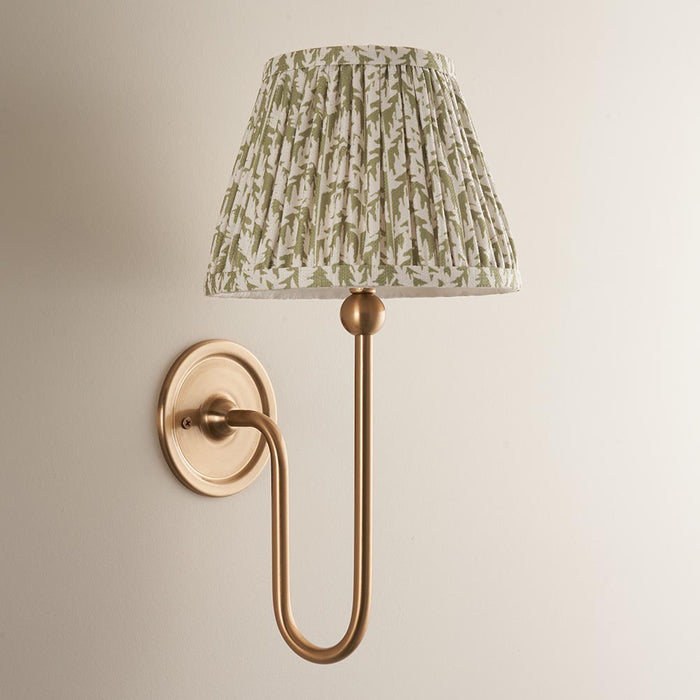 Santiago And Leaf 20cm Herb Garden Green Shade Wall Light In Brushed Aged Brass