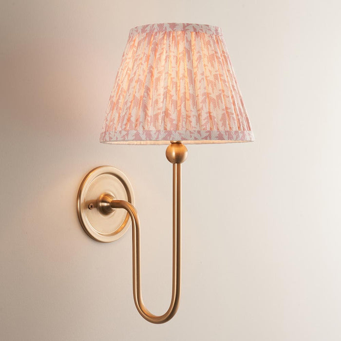 Santiago And Leaf 20cm Peachy Keen Shade Wall Light In Brushed Aged Brass