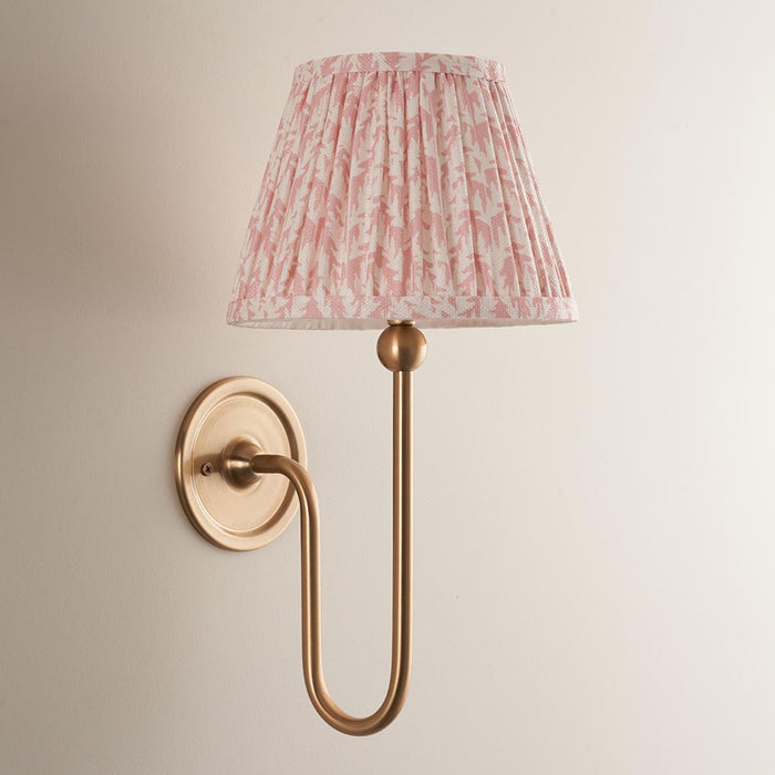 Santiago And Leaf 20cm Peachy Keen Shade Wall Light In Brushed Aged Brass