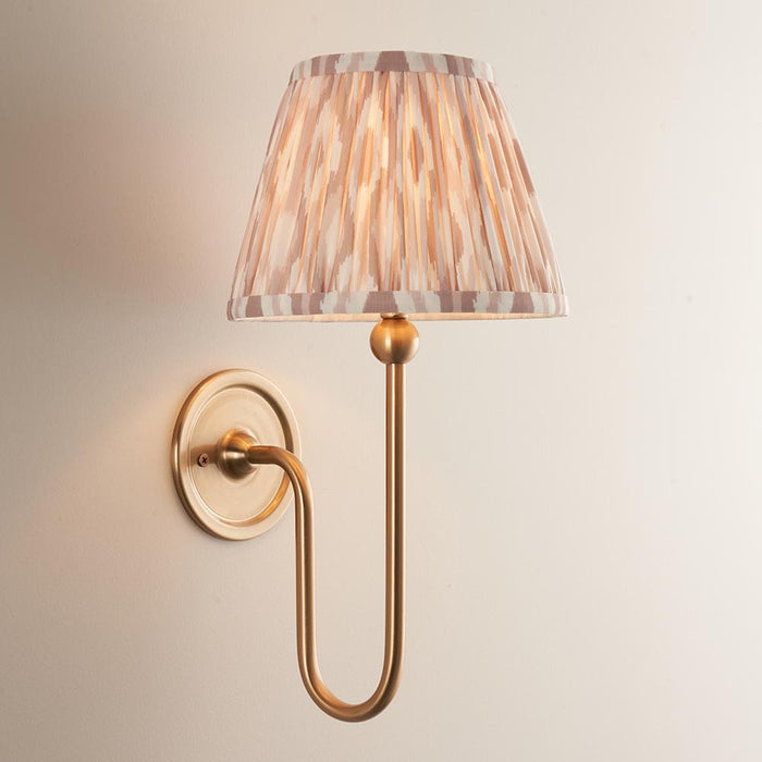 Santiago And Ikat 20cm Neutral Shade Wall Light In Brushed Aged Brass