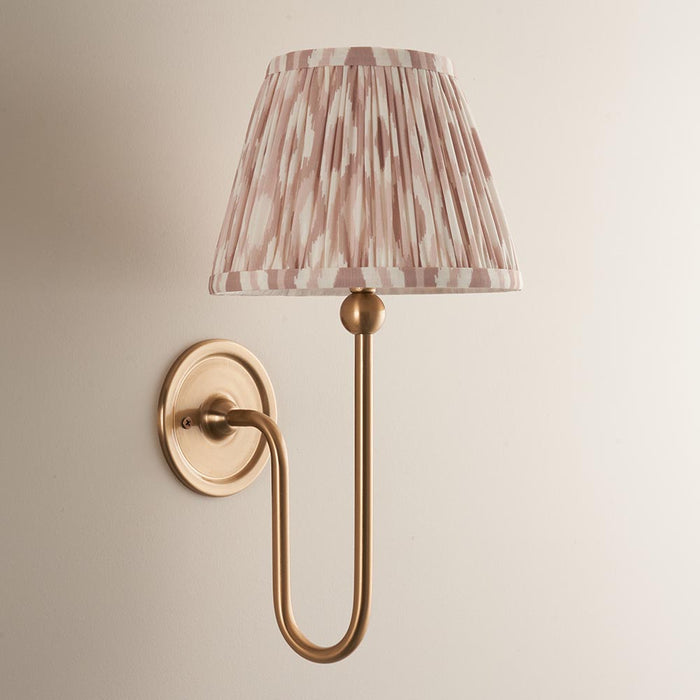 Santiago And Ikat 20cm Neutral Shade Wall Light In Brushed Aged Brass