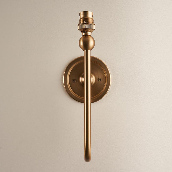 Santiago And Ikat 20cm Neutral Shade Wall Light In Brushed Aged Brass