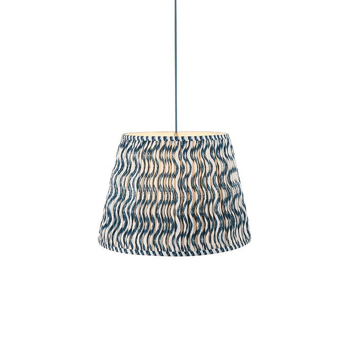 Eltham And Ripple 40cm Marlin Blue Shade Ceiling Light With Blue Colour Braided Cable