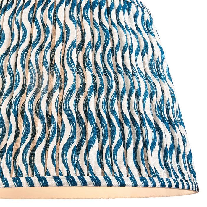 Eltham And Ripple 40cm Marlin Blue Shade Ceiling Light With Green Colour Braided Cable
