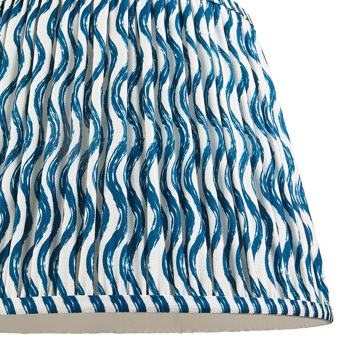 Eltham And Ripple 40cm Marlin Blue Shade Ceiling Light With Green Colour Braided Cable