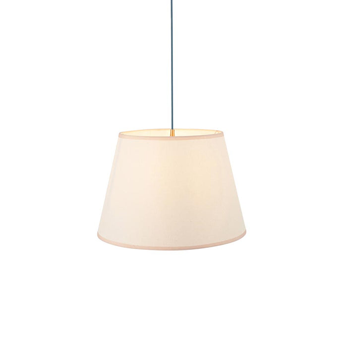 Eltham And Ivy 40cm Vintage White Shade Ceiling Light With Blue Colour Braided Cable