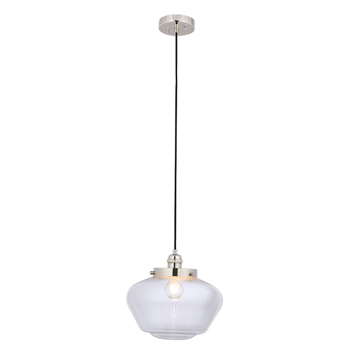 Camberley Clear Glass Shade Ceiling Pendant Light In Polished Nickel