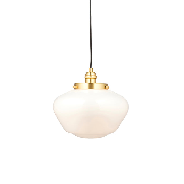 Camberley Opal Glass Shade Ceiling Pendant Light In Antique Brass