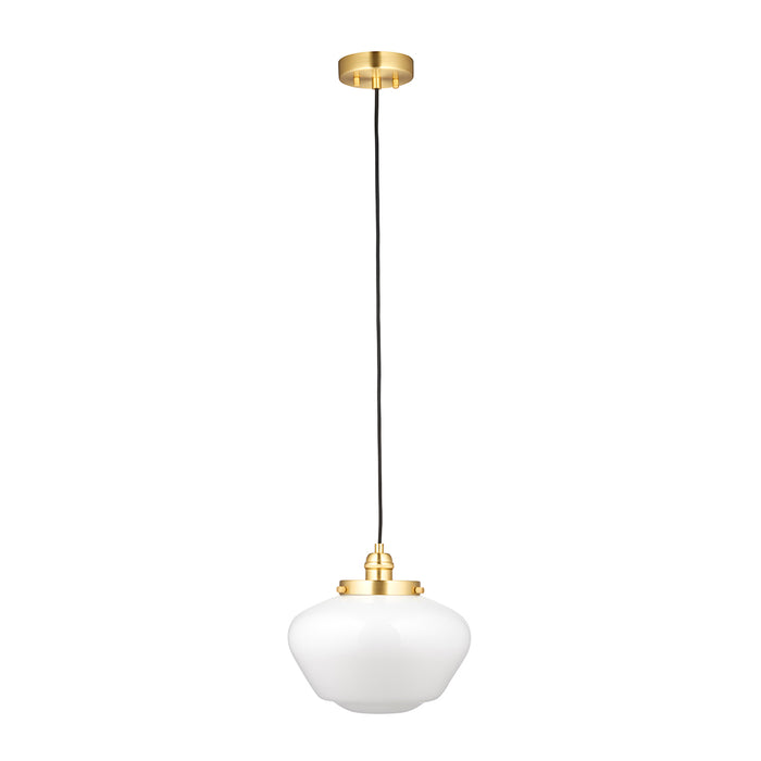 Camberley Opal Glass Shade Ceiling Pendant Light In Antique Brass