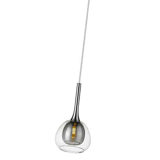 Adelina Small Decorative Ceiling Pendant Light In Smoked Grey
