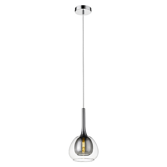 Adelina Small Decorative Ceiling Pendant Light In Smoked Grey