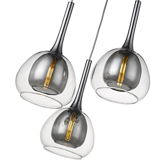 Adelina Round Decorative Ceiling Pendant Light In Smoked Grey