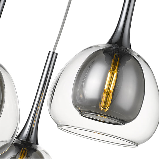 Adelina Round Decorative Ceiling Pendant Light In Smoked Grey